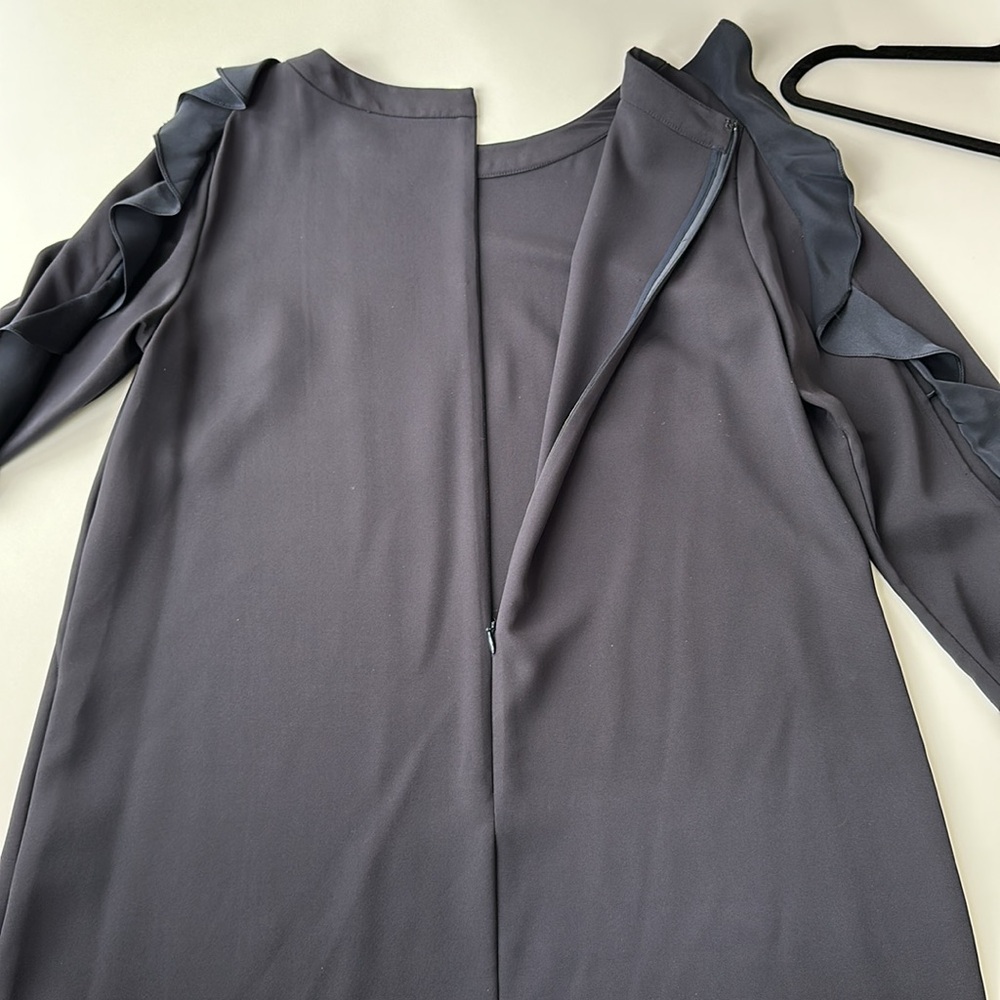 Valentina Kova Blue-Black Silk Shift Dress L - Picture 13 of 16